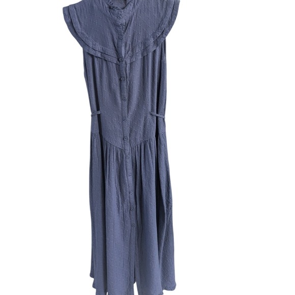 Pamela Love Periwinkle Eyelet Dress Sleeveless Button Front L Retail $425 - Picture 5 of 6
